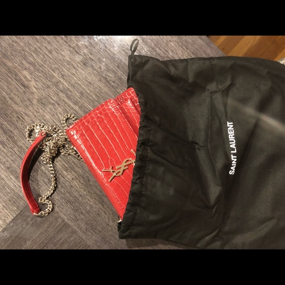 Saint Laurent Sunset Croc Embossed Bag - Picture 6 of 6